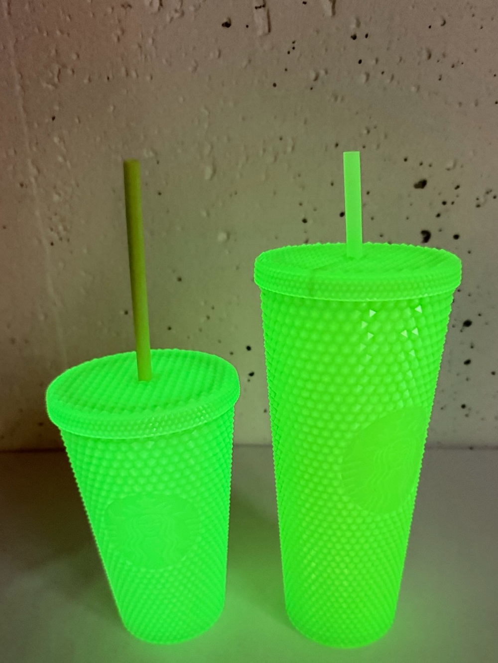 Starbucks Lot of 2 Glow in the Dark Stud Tumblers 16 & 24 oz